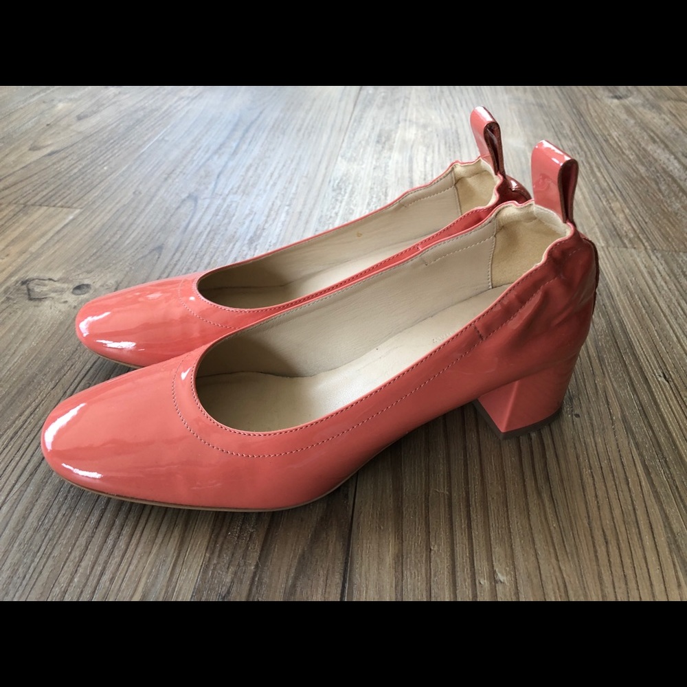 Everlane Patent Coral Pink Work Heels